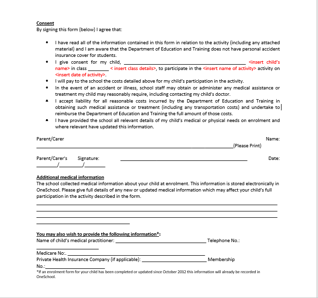 Trip Permission Slip Template 04