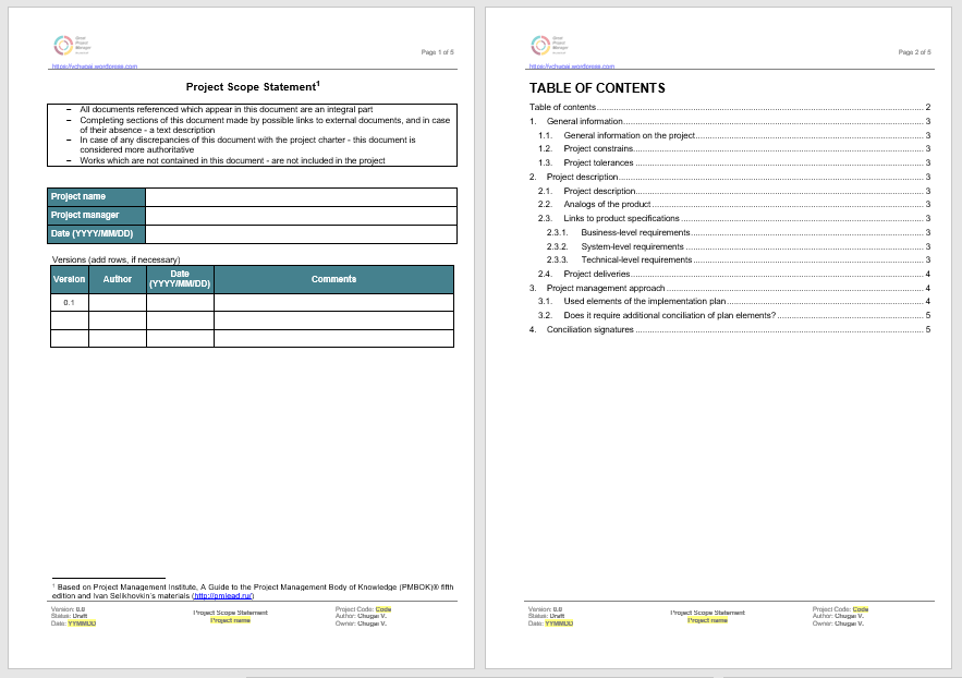 Statement of Work Template 06