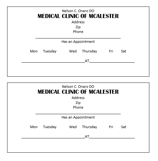 Appointment Slip Templates - 11 Free Printable Templates - My Word ...