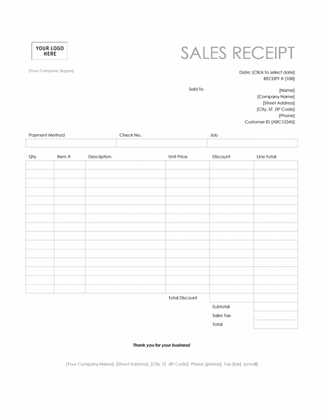 purchase receipt template word