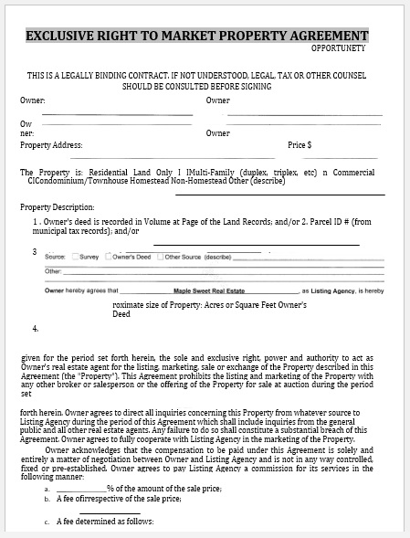 Property Agreement Template 08