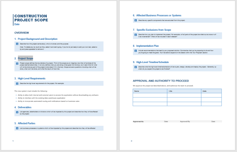 Construction Proposal Templates - My Word Templates