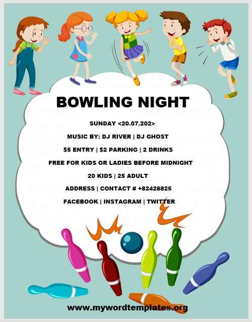 Bowling Flyer Template 04