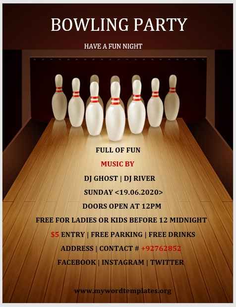 Bowling Flyer Template 05