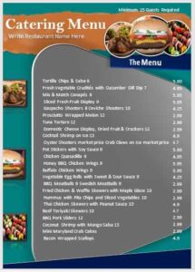 Catering Menu Templates - My Word Templates
