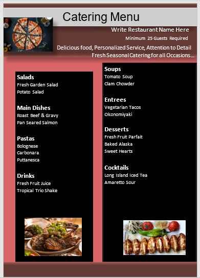 Catering Menu Template 06