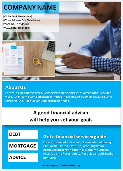 Financial Poster Template For Bank 05