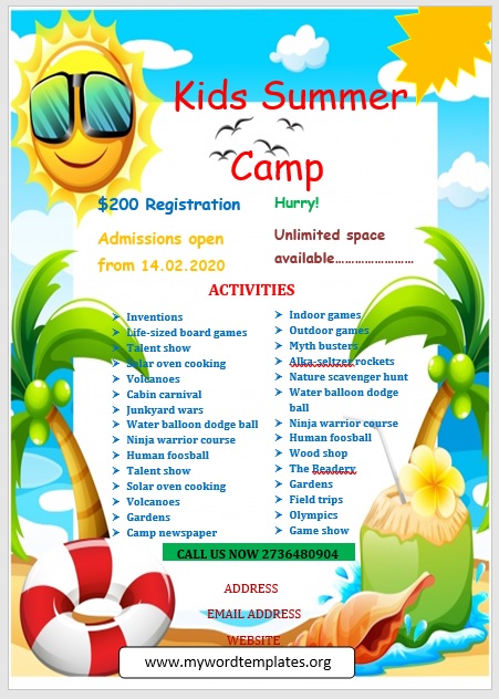 20 Awesome Camp Flyer Templates My Word Templates 6959