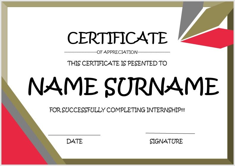 Internship Certificate Template 06