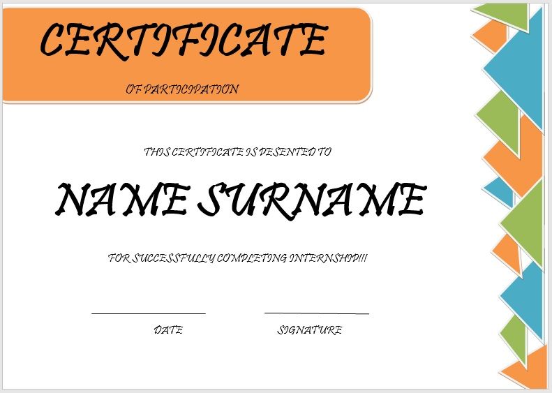 Internship Certificate Template 07