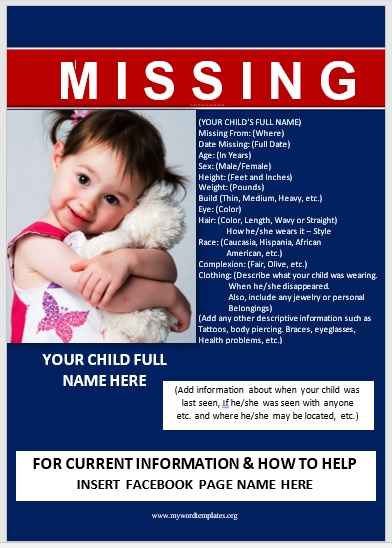 Missing Person Poster Template 01