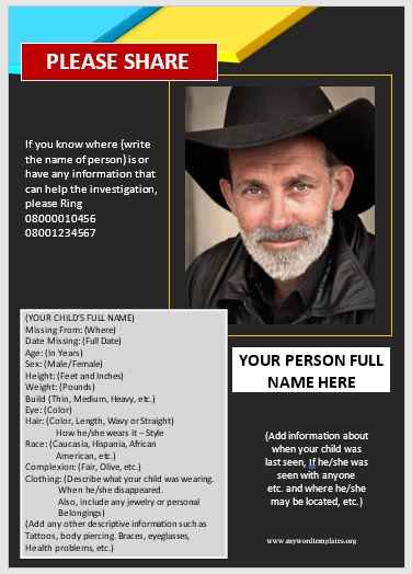 Missing Person Poster Template 02