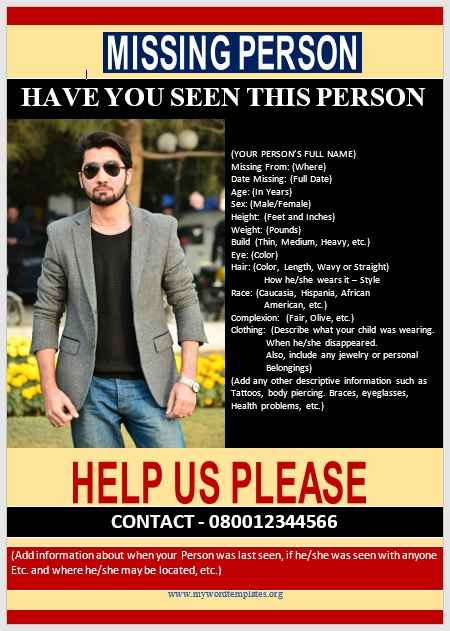 Missing Person Poster Template 03