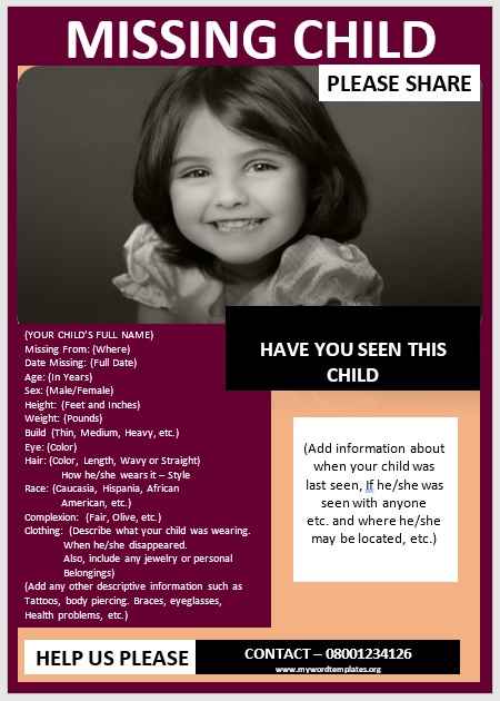 Missing Person Poster Template 04