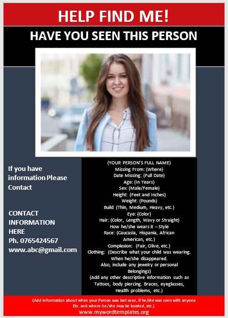 Missing Person Poster Template 05