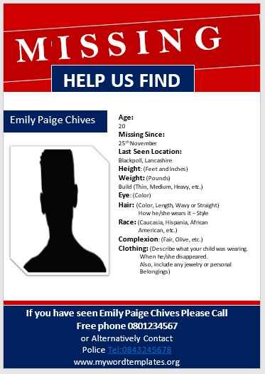 Missing Person Poster Template 06