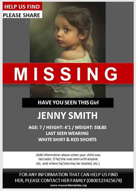 Missing Person Poster Template 07