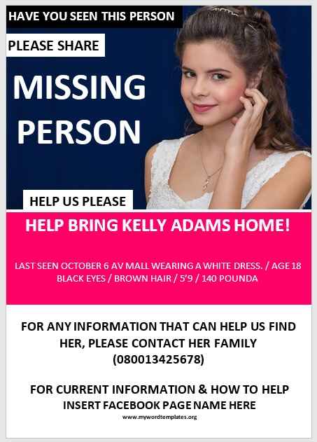 Missing Person Poster Template 10