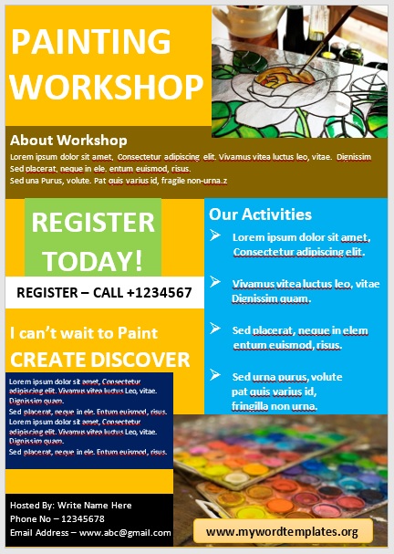 Painting Workshop Flyer Template 01 - My Word Templates