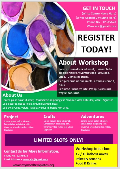 Painting Workshop Flyer Template 06