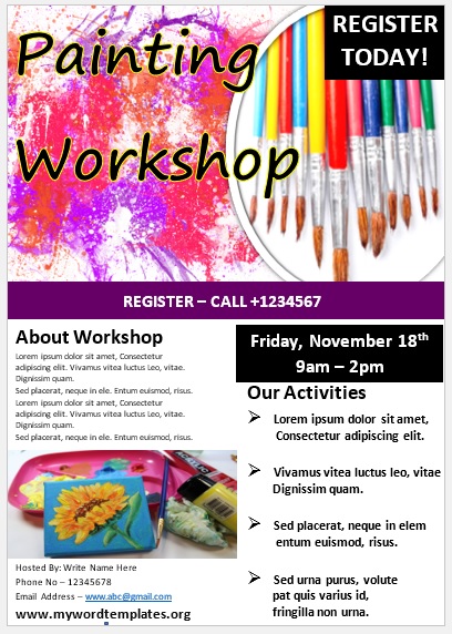 Painting Workshop Flyer Template 09