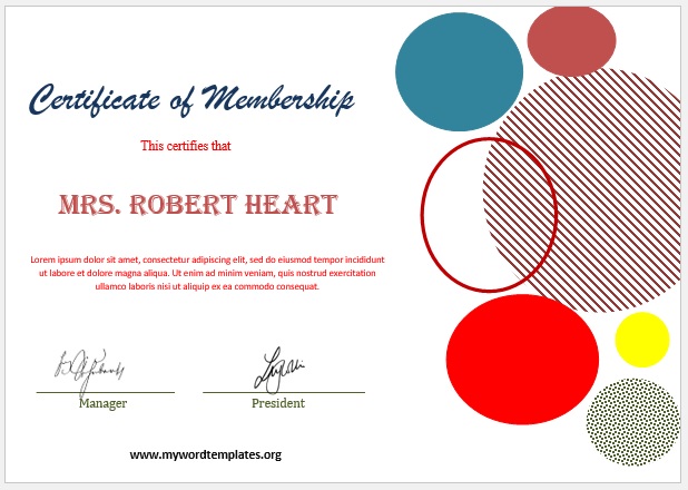 Membership Certificate Template 02