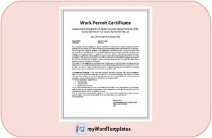 work permit certificate template feature image