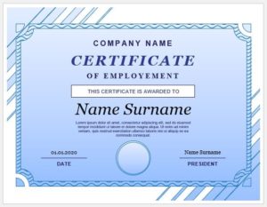 Employment Certificate Templates - My Word Templates