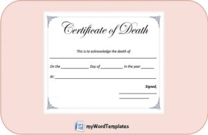 death certificate template feature image