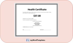 Health certificate template feature image