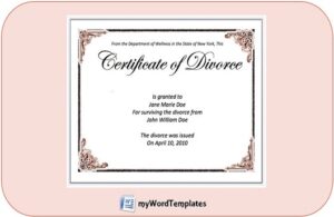 divorce certificate template feature image