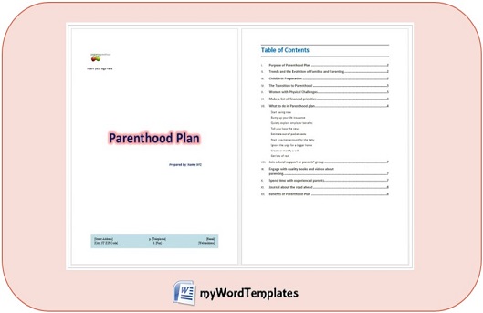 Parenthood Plan Template - My Word Templates