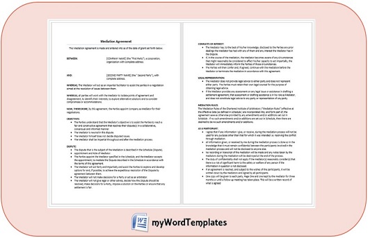 mediation agreement template image