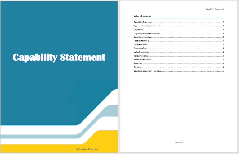 Capability Statement Template Word