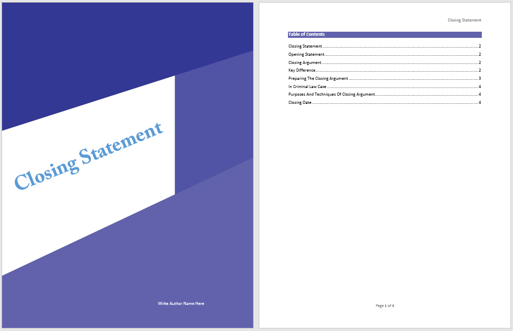 Closing Statement Template My Word Templates