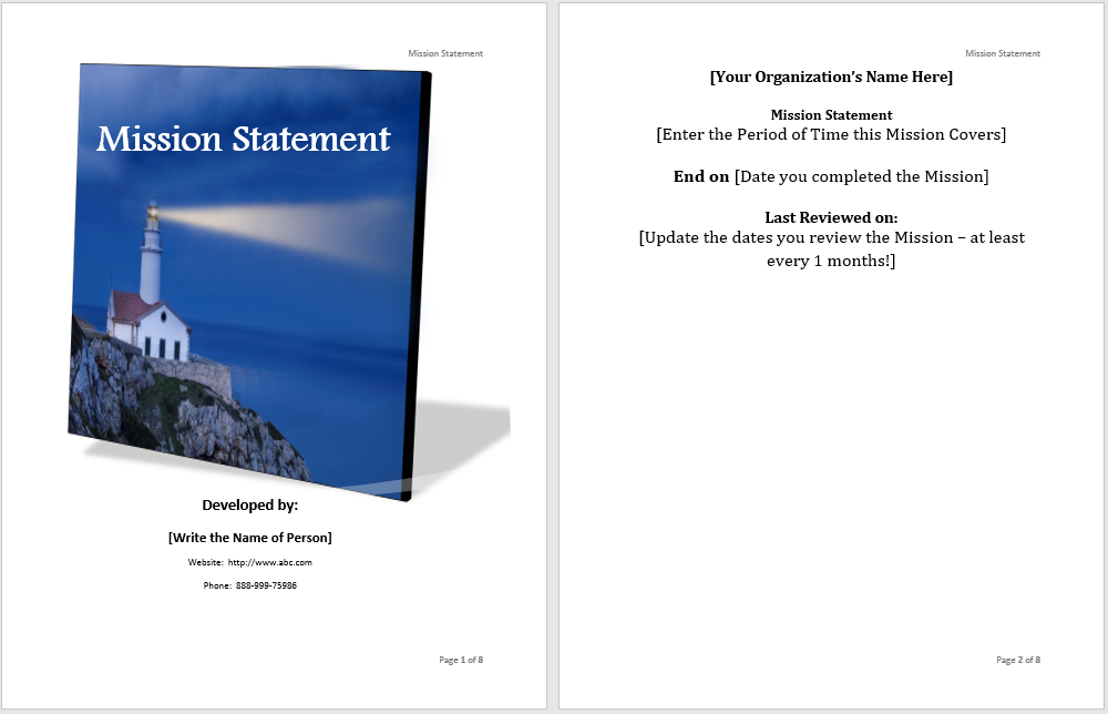 Mission Statement Template My Word Templates