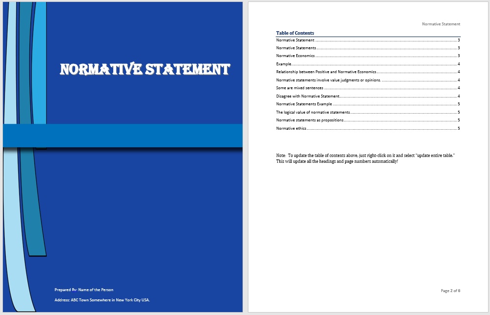 statement templates for microsoft word