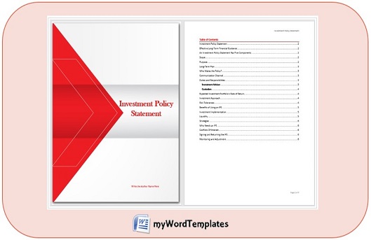 investment policy statement template image