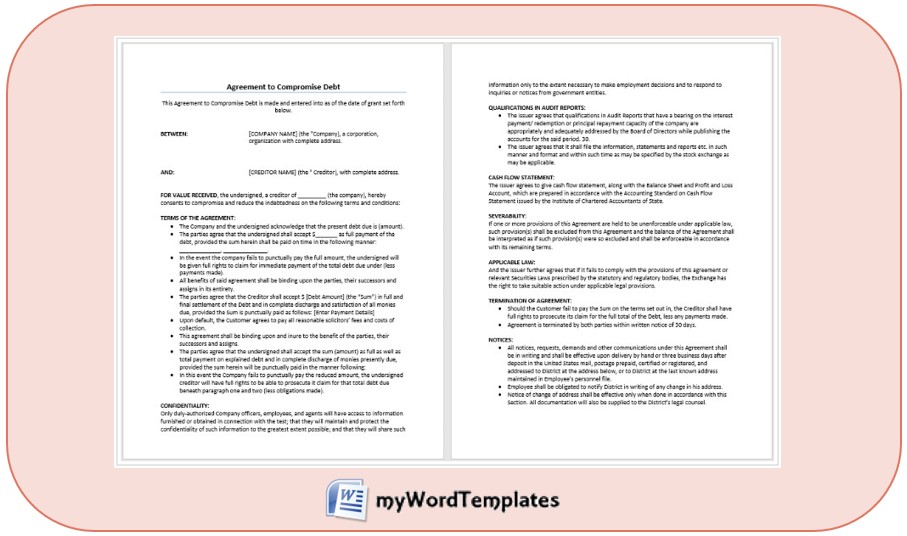 sample agreement to compromise debt feature image
