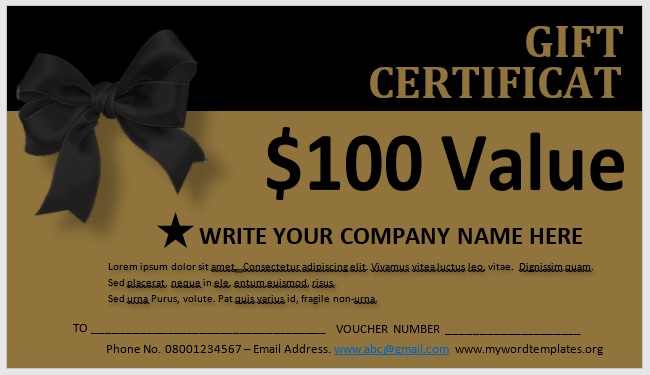 Free Gift Certificate Template 05