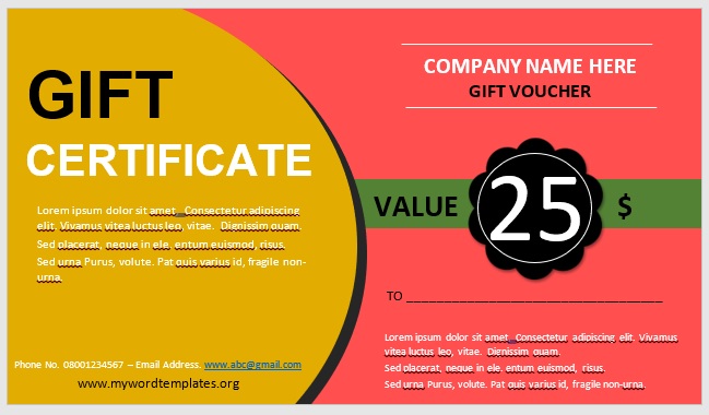 Free Gift Certificate Template 06