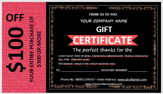 Free Gift Certificate Template 07