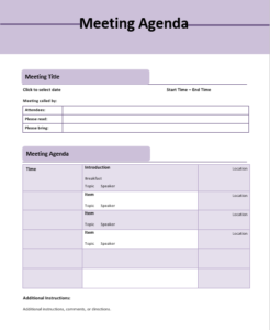 Formal Meeting Agenda Templates - 6 Free Templates - My Word Templates