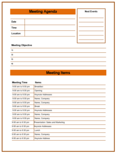 Formal Meeting Agenda - 7 Free Word Templates