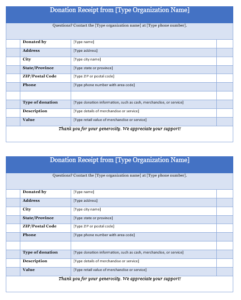 donation receipt templates 15 free printable templates