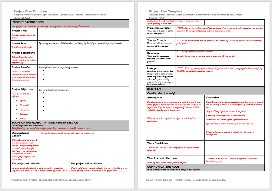 Project Plan Templates - 18 Free Sample Templates ...