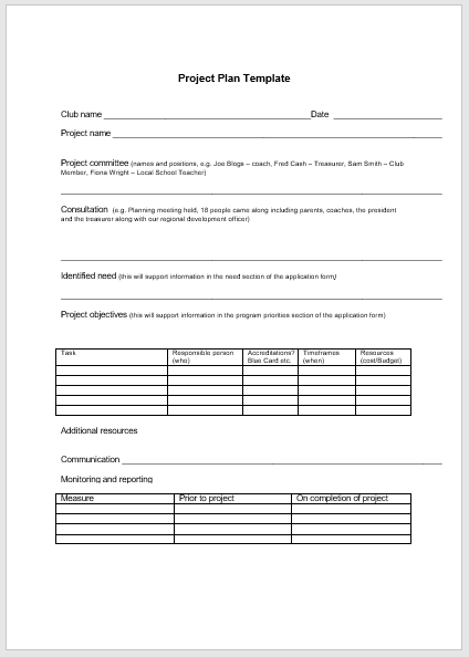 Project Plan Template 18