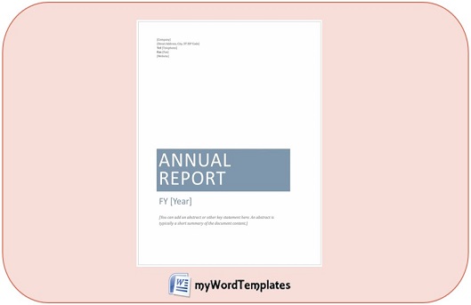 Annual Financial Report Template - My Word Templates