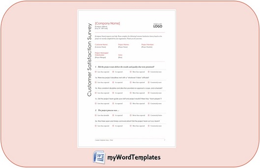 sample satisfactory survey template image