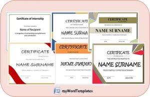 Internship certificate templates image